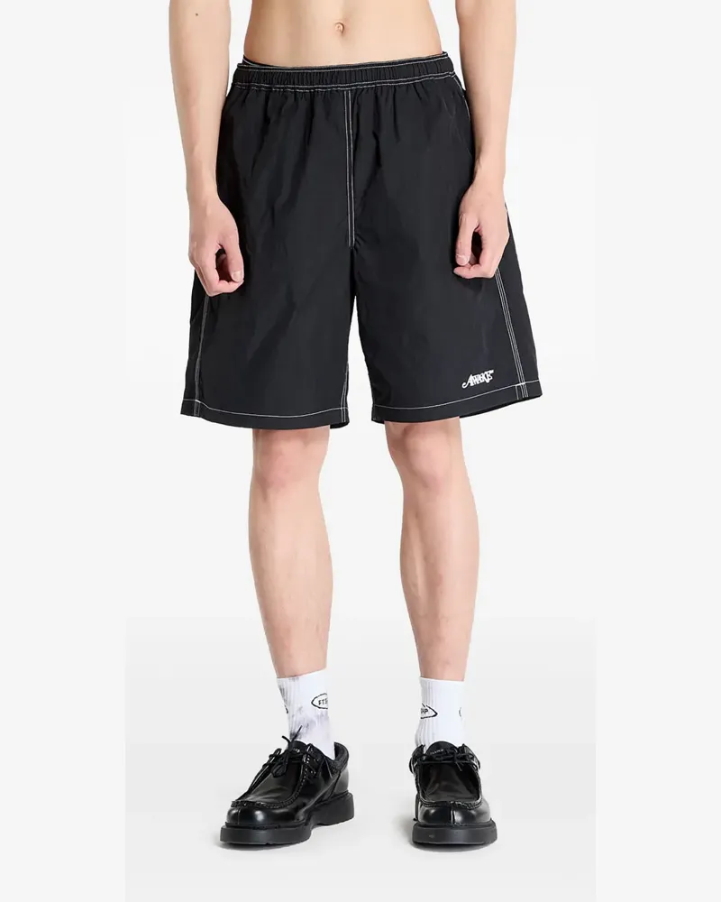 AWAKE NY Badeshorts mit Kontrastnähten - Schwarz Schwarz