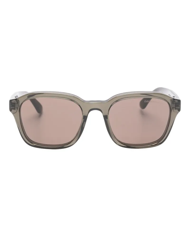 Emporio Armani Sonnenbrille mit eckigem Gestell - Grau Grau