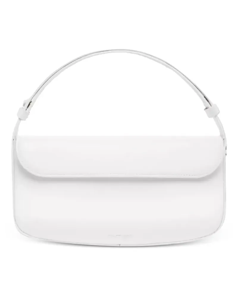 Courrèges curved-flap shoulder bag - Weiß Weiß