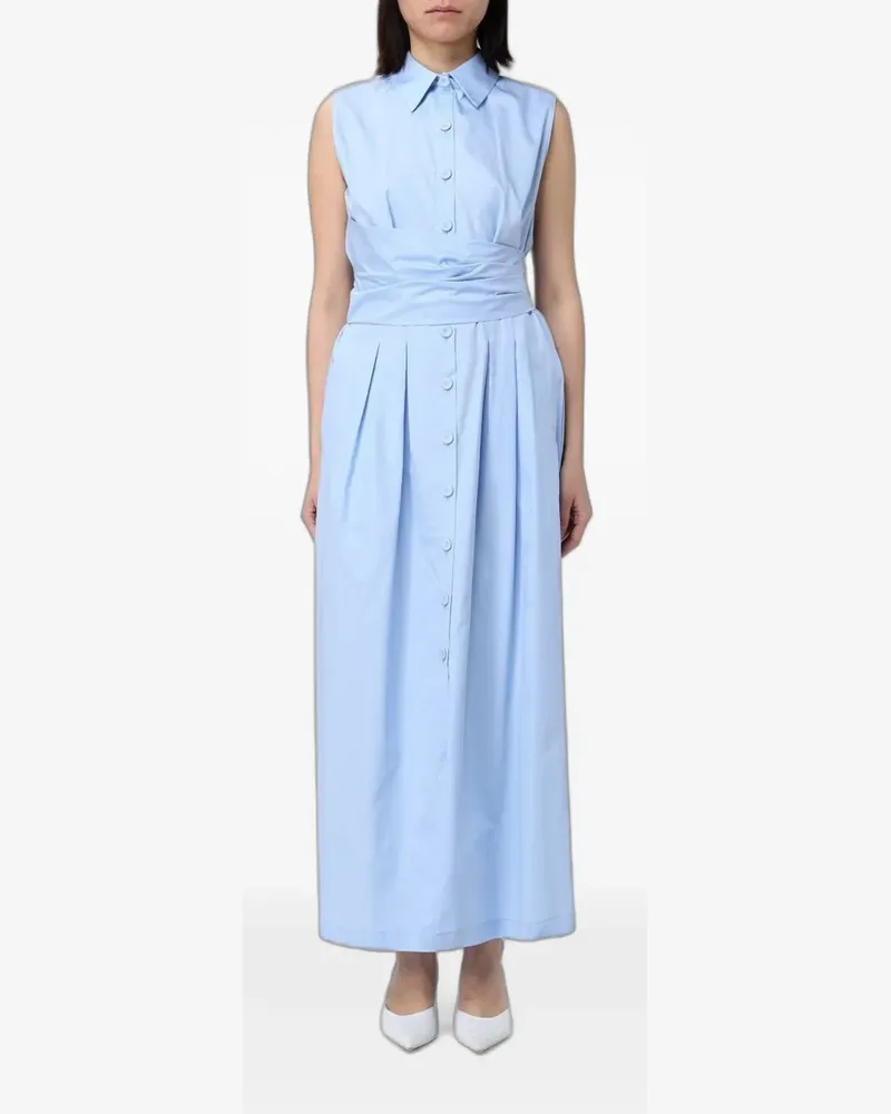 Hanita sleeveless pleated shirt maxi dress - Blau Blau