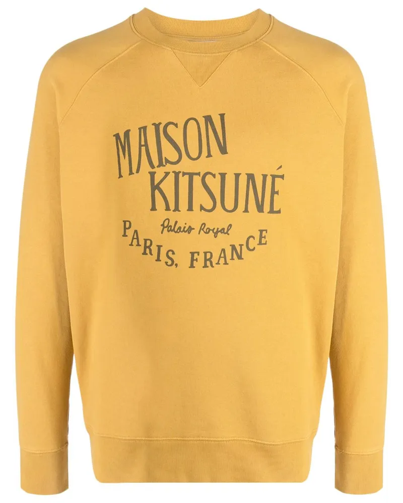 Kitsuné Sweatshirt mit Logo-Print Gelb