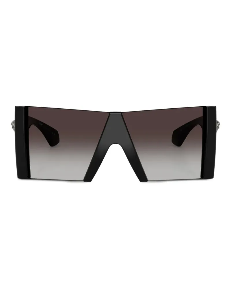 Versace Sonnenbrille mit geometrischem Gestell - Schwarz Schwarz
