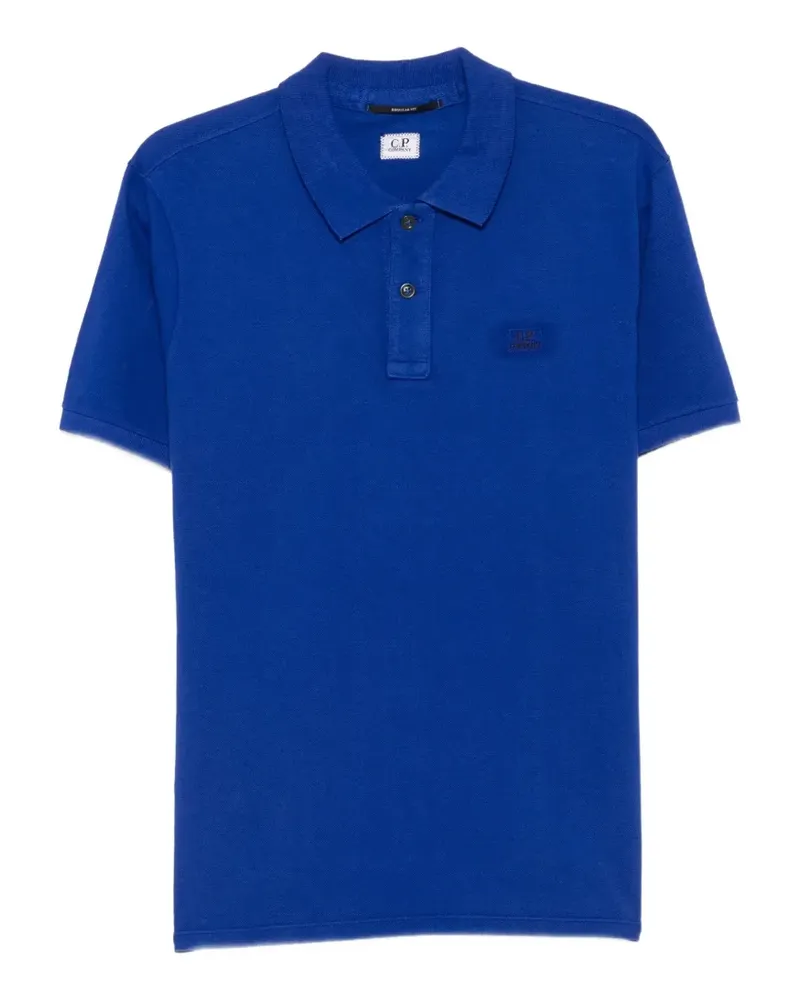 C.P. Company Poloshirt mit Logo-Patch - Blau Blau