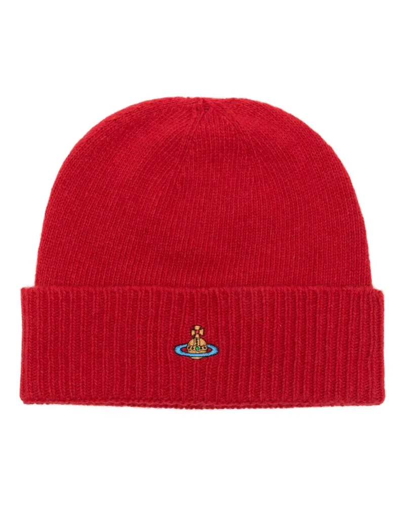 Vivienne Westwood Orb-embroidered beanie - Rot Rot