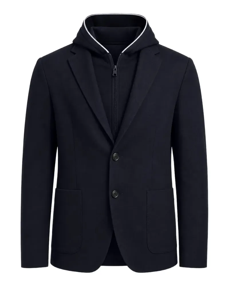 FRADI hooded single-breasted jacket - Blau Blau
