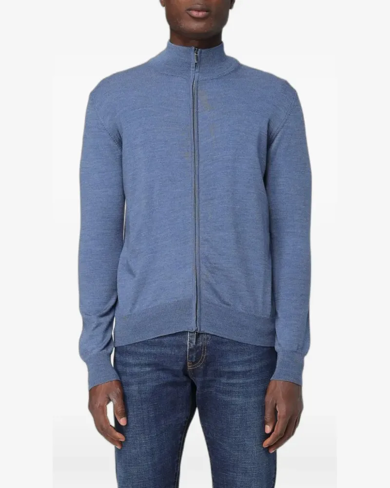 XC zip-up merino sweater - Blau Blau