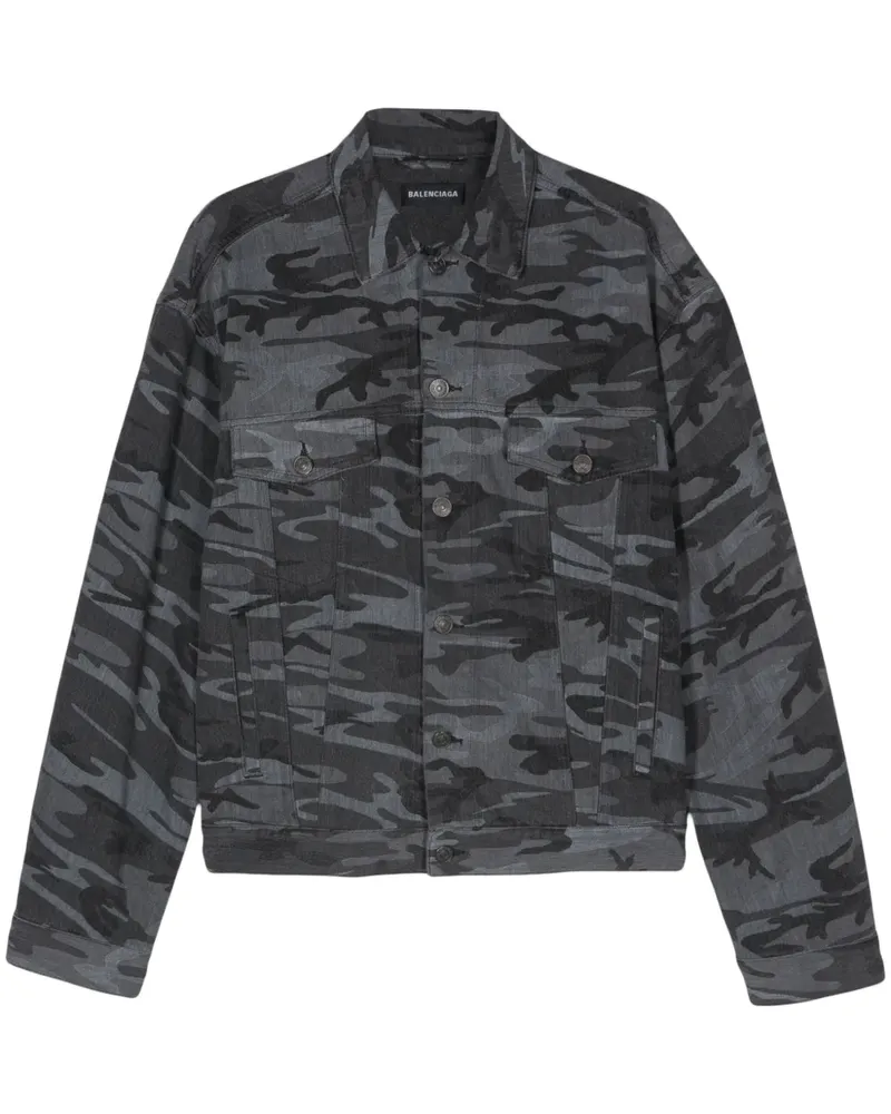 Balenciaga Jacke mit Camouflage-Print - Grau Grau