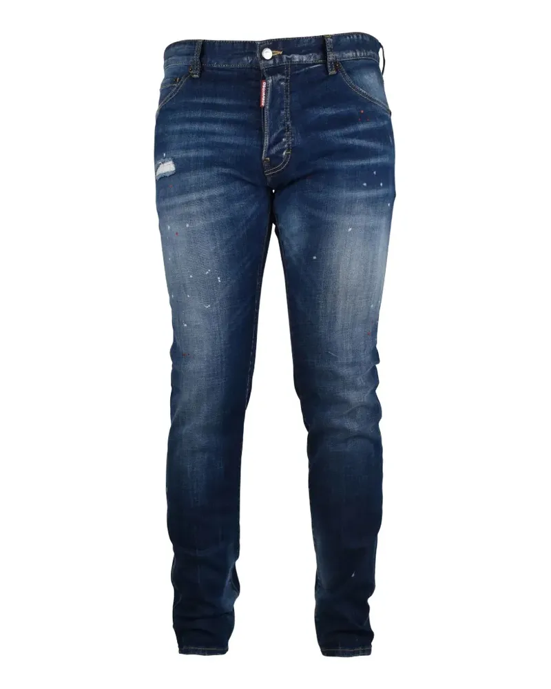 Dsquared2 Teddy distressed paint-splatter jeans - Blau Blau