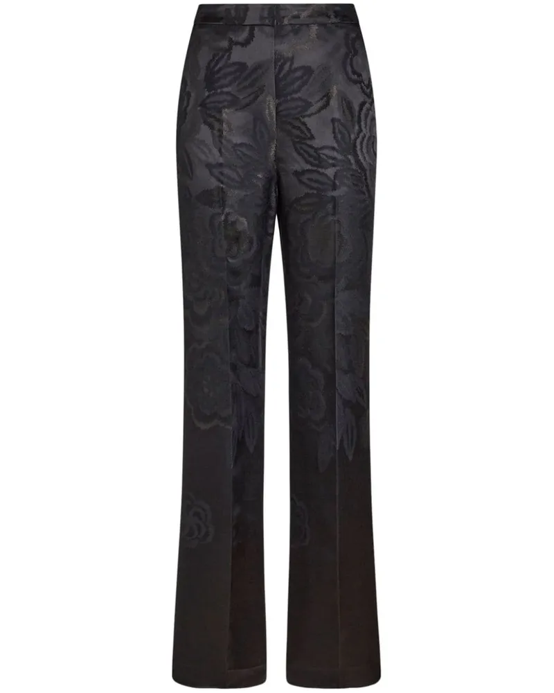 Etro Palazzo-Hose mit Jacquardmuster - Schwarz Schwarz
