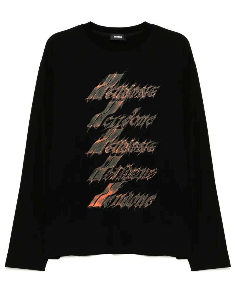 WE 11 DONE T-Shirt mit Logo-Print - Schwarz Schwarz