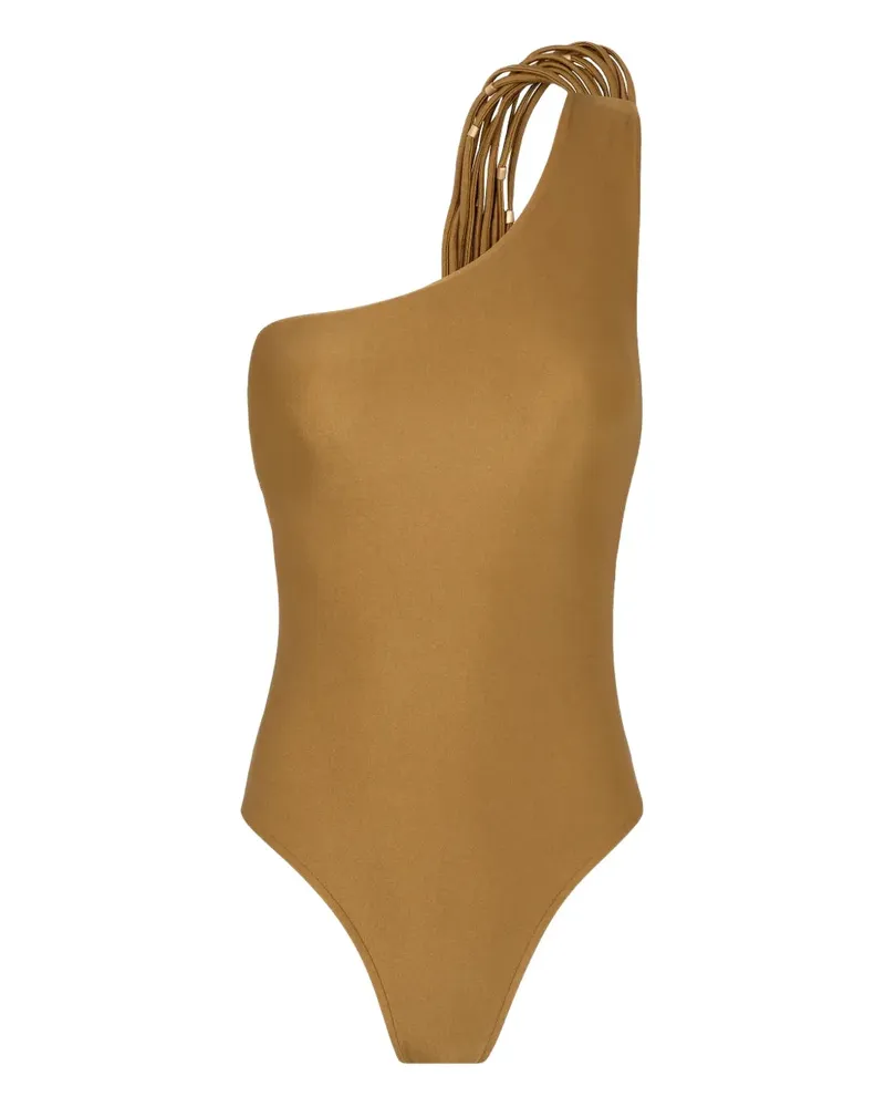 Lenny Niemeyer Verzierter One-Shoulder-Badeanzug - Gelb Gelb