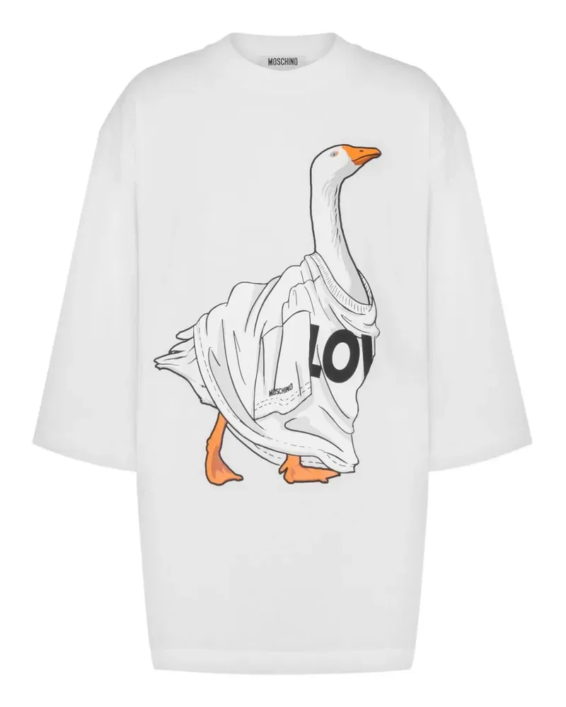 Moschino T-Shirt mit Gänse-Print - Weiß Weiß