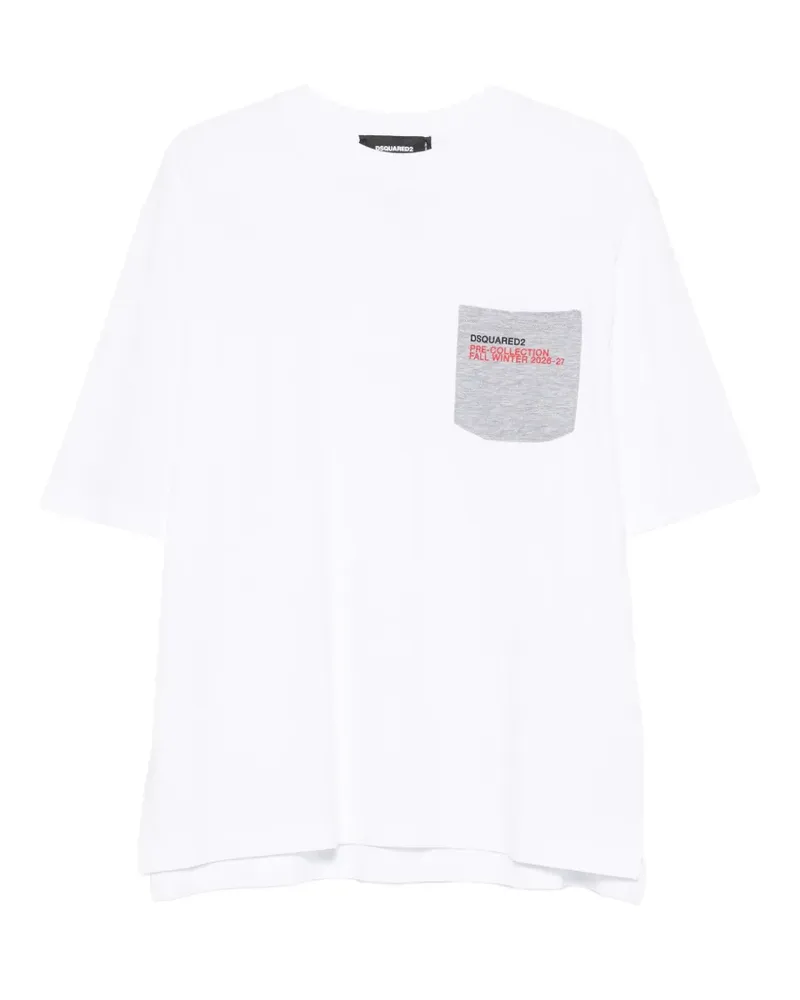 Dsquared2 T-Shirt mit Brusttasche - Weiß Weiß