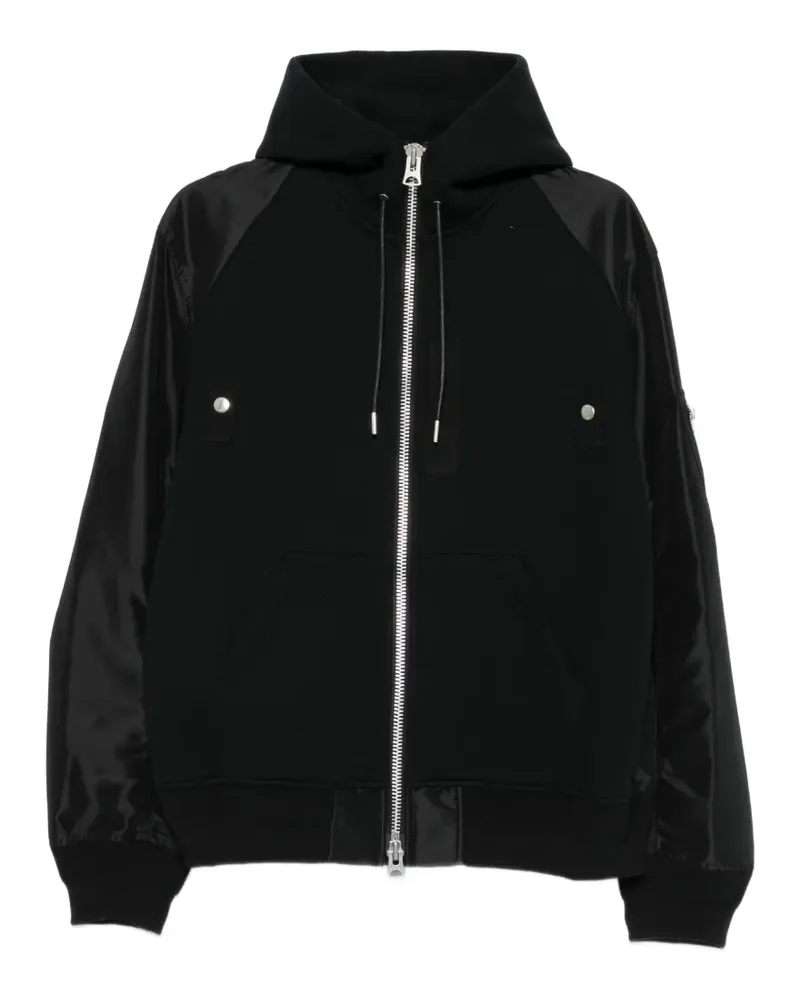 Sacai Leichte Hybrid Jacke - Schwarz Schwarz