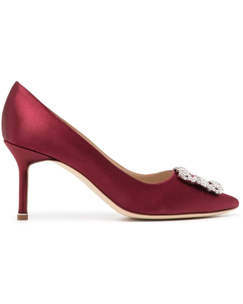 Manolo Blahnik Hangisi Pumps mit Kristallen 70mm - Rot Rot