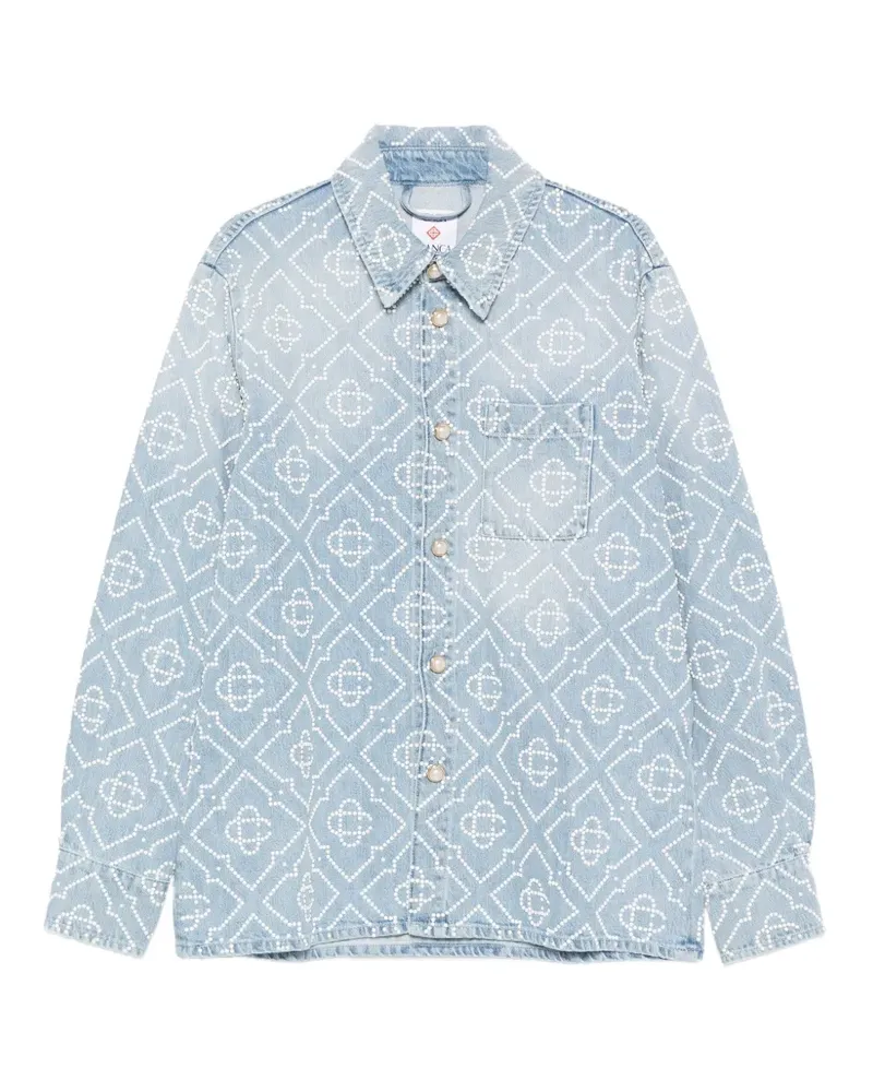 Casablanca Paris monogram-embellished denim shirt - Blau Blau