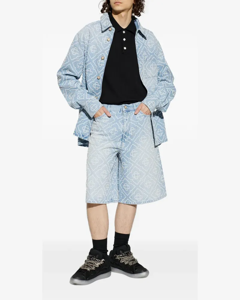 Casablanca Paris monogram-embellished denim shirt - Blau Blau