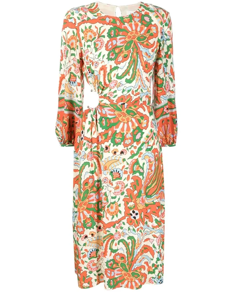 ba&sh Monica Maxikleid mit Blumen-Print - Nude Nude