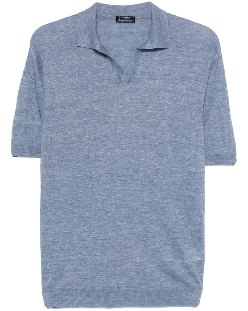 BARBA Fein gestricktes T-Shirt - Blau Blau