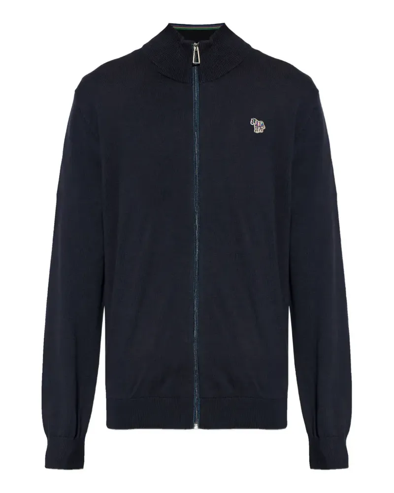 Paul Smith zebra-logo zip-up cardigan - Blau Blau