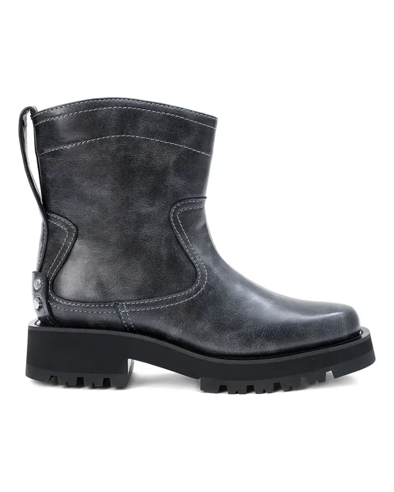 Ganni topstitched boots - Grau Grau