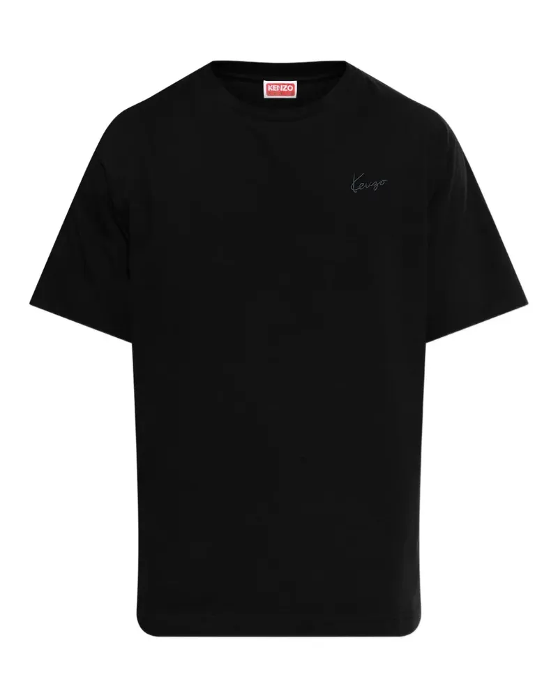 Kenzo logo-embroidered T-shirt - Schwarz Schwarz