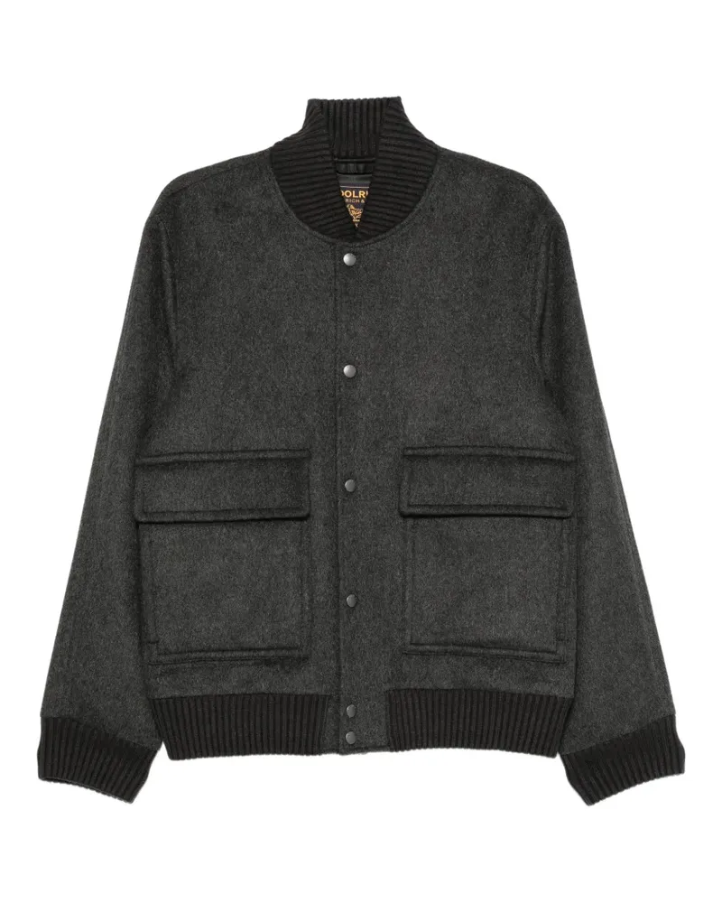 Woolrich ribbed-knit panelled bomber jacket - Grau Grau