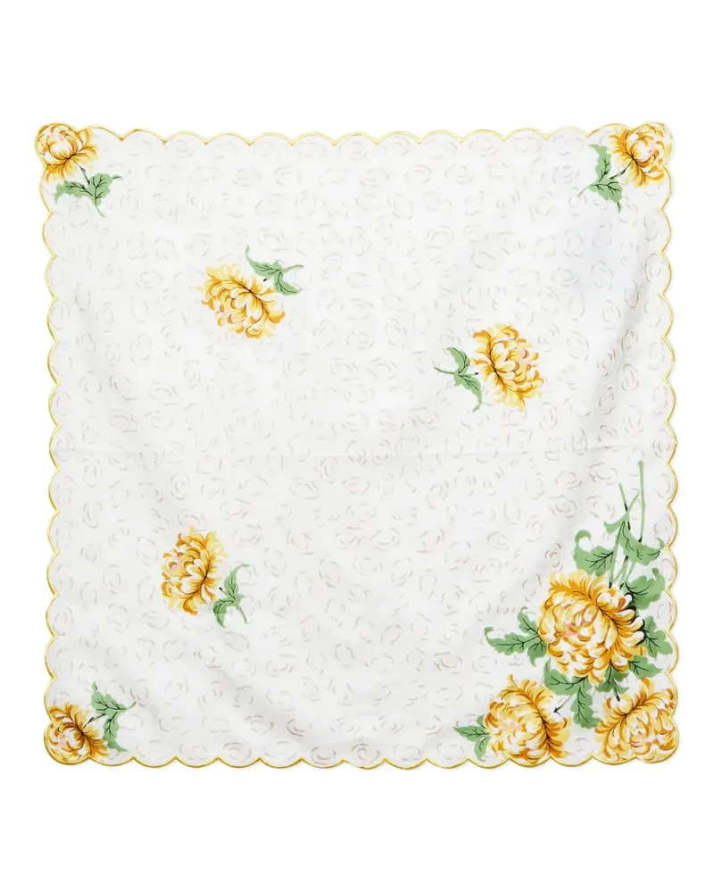 Tory Burch Halstuch aus Seide mit Blumenmuster - Weiß Weiß