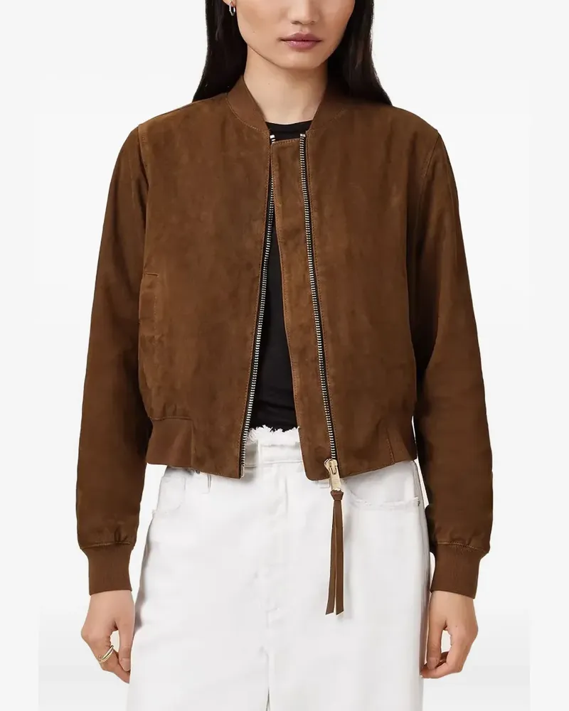 AllSaints Wildlederjacke mit Reißverschluss - Braun Braun