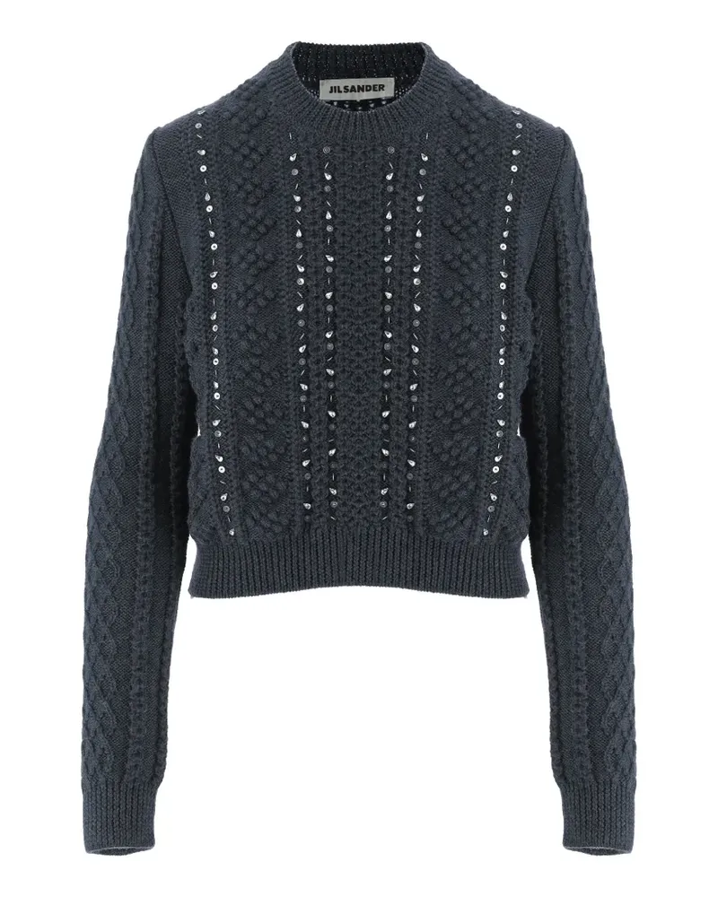Jil Sander geometric-pattern crew-neck sweater - Grau Grau