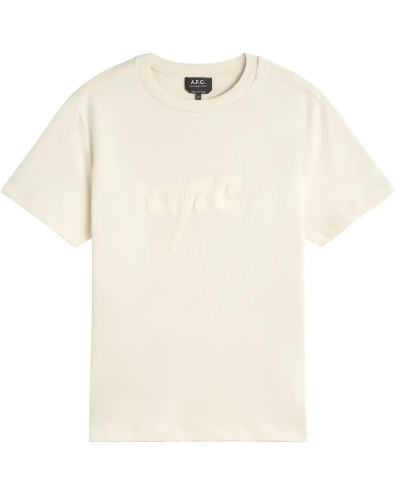 A.P.C. T-Shirt mit Logo - Weiß Weiß