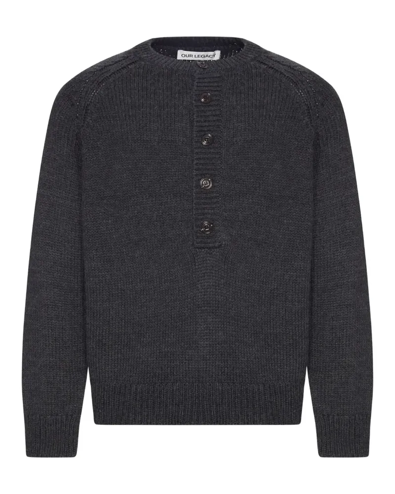 Our Legacy Shore Henley raglan-sleeve sweater - Grau Grau
