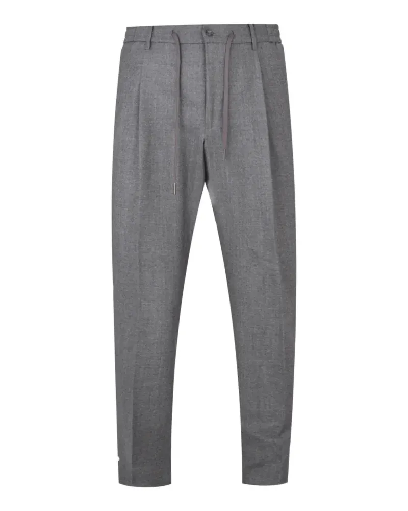 Tagliatore Gerade Bundfaltenhose mit Kordelzug - Grau Grau