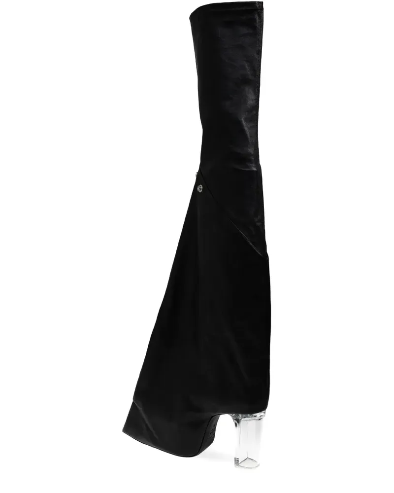 Rick Owens 120mm clear-heel leather boots - Schwarz Schwarz