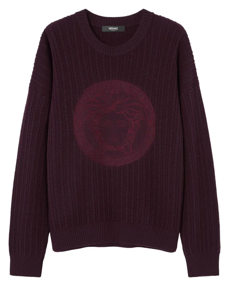 Versace Pullover mit Medusa-Stickerei - Rot Rot