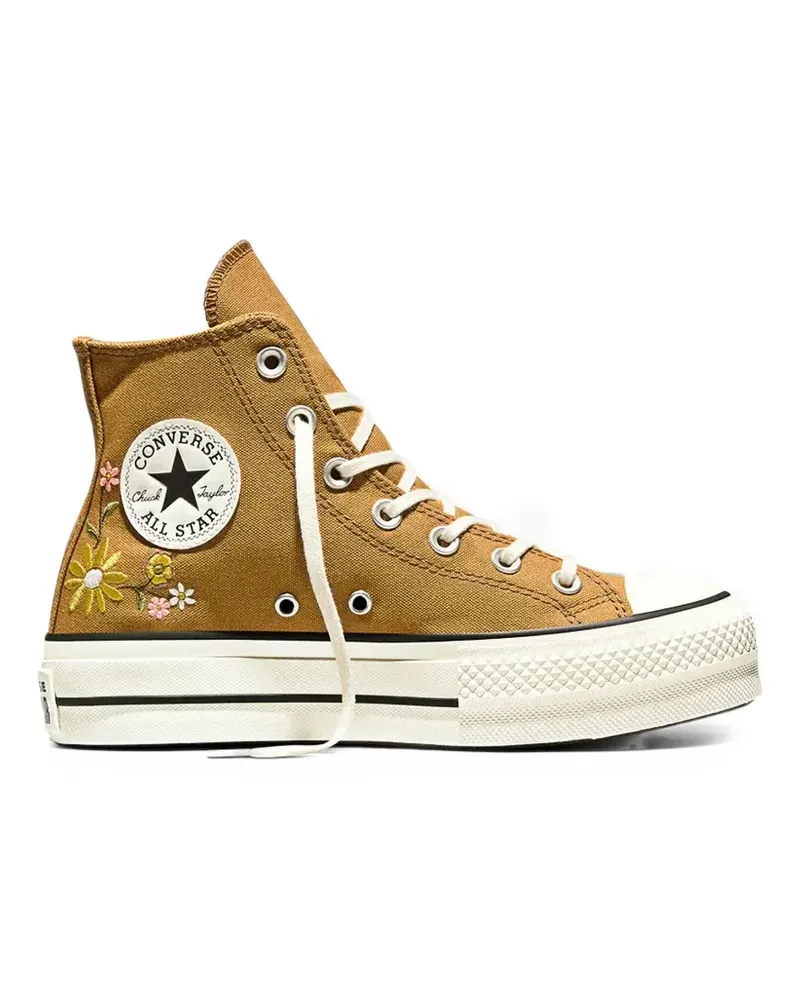 Converse Chuck Taylor lift embroidered-flowers sneakers - Braun Braun