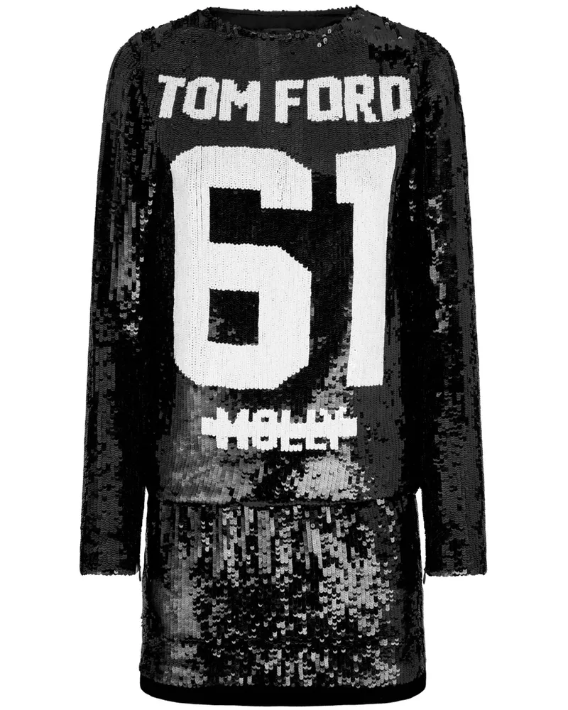 Tom Ford 61 Minikleid mit Pailletten - Schwarz Schwarz