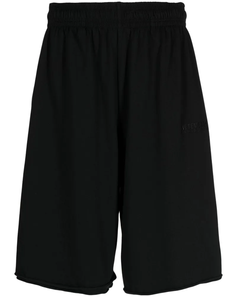 VETEMENTS Jersey-Shorts mit Logo-Stickerei - Schwarz Schwarz