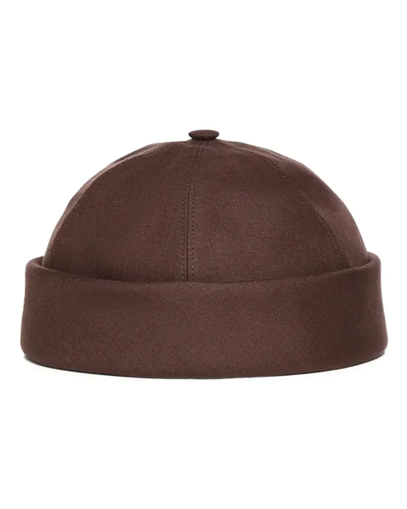 Loro Piana Sasha panelled adjustable-strap beanie - Braun Braun