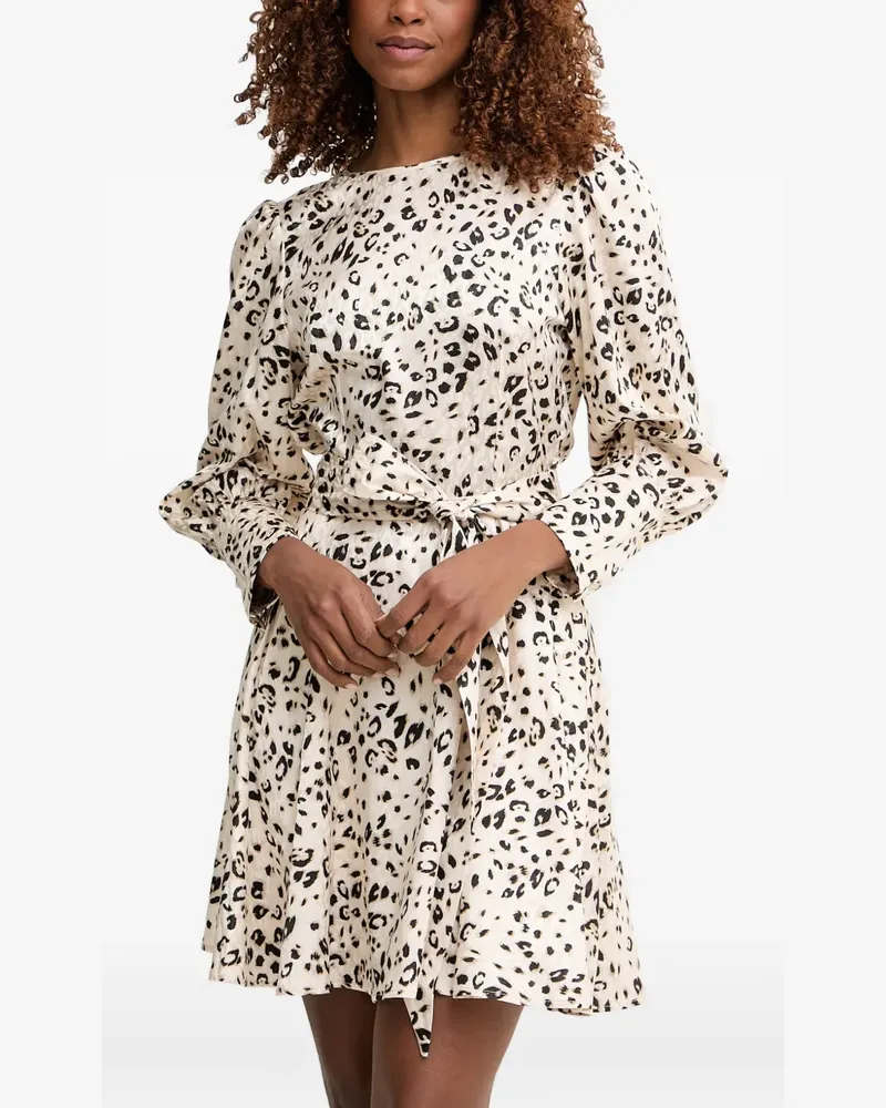 Morgan Minikleid mit Leopardenprint und Taillenband - Nude Nude