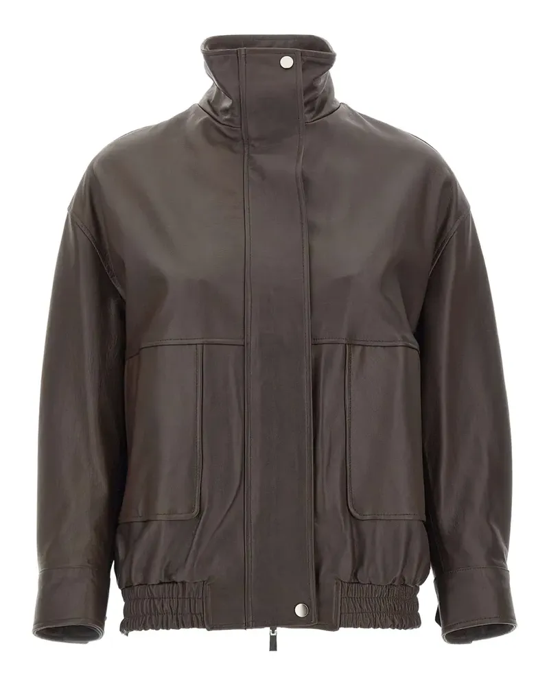 Kaos leather bomber jacket - Braun Braun