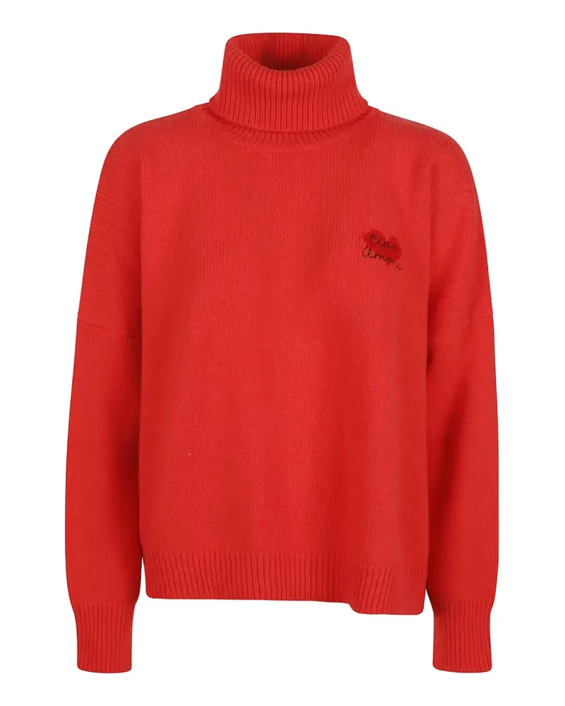Giada Benincasa logo-embroidered turtleneck sweater - Rot Rot