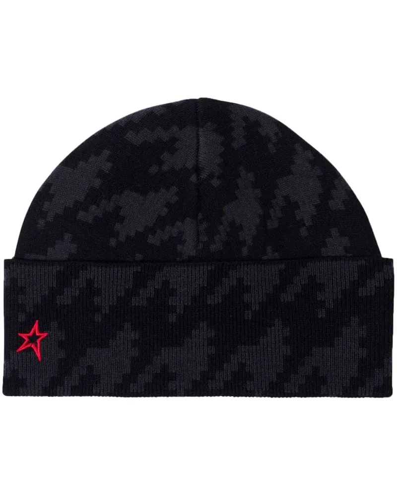 Perfect Moment Beanie mit Hahnentrittmuster - Schwarz Schwarz