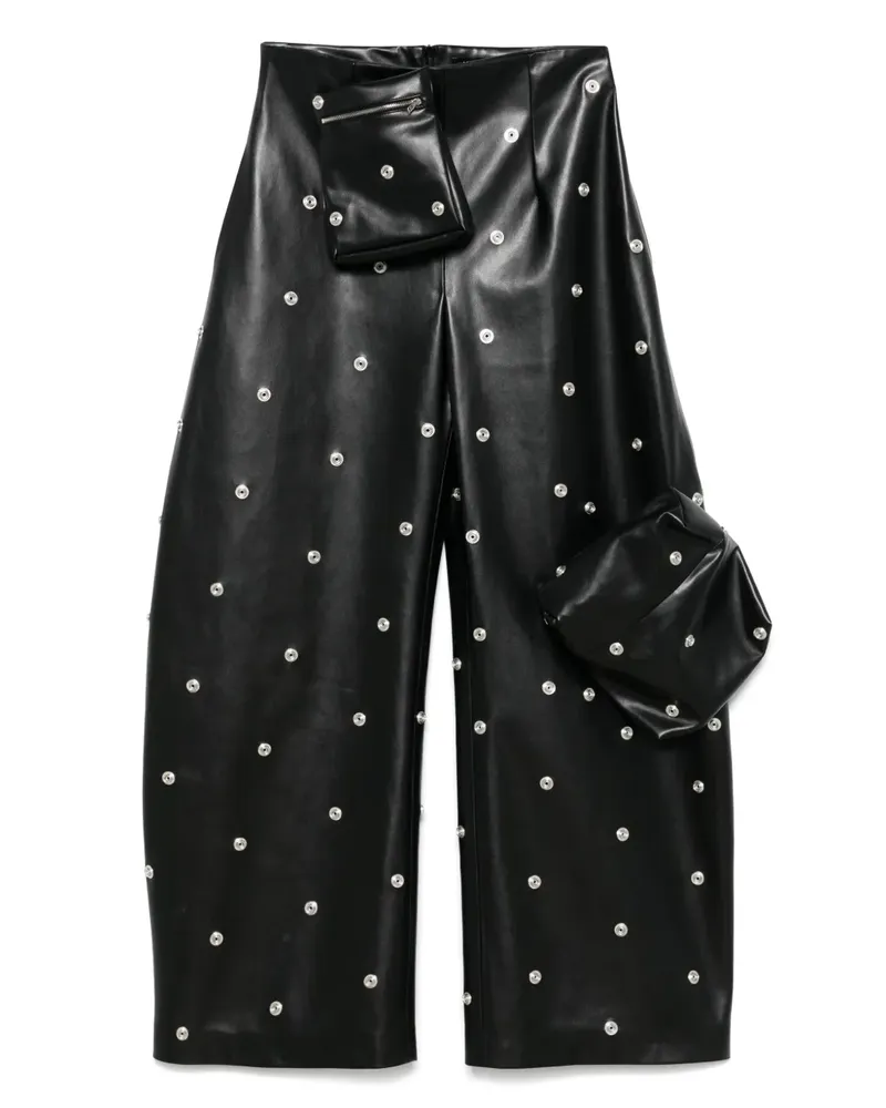 A.W.A.K.E. Hose aus Faux-Leder mit Nieten - Schwarz Schwarz