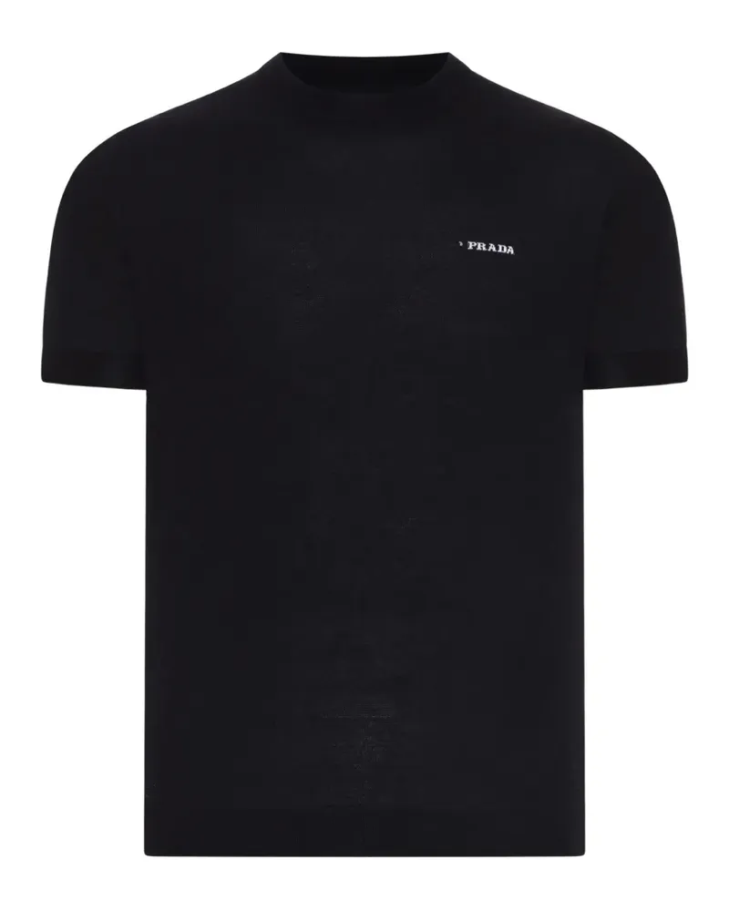 Prada round neck logo T-shirt - Schwarz Schwarz