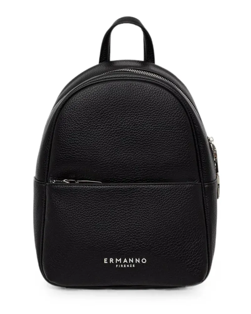 Ermanno Scervino logo-plaque pebbled-effect backpack - Schwarz Schwarz