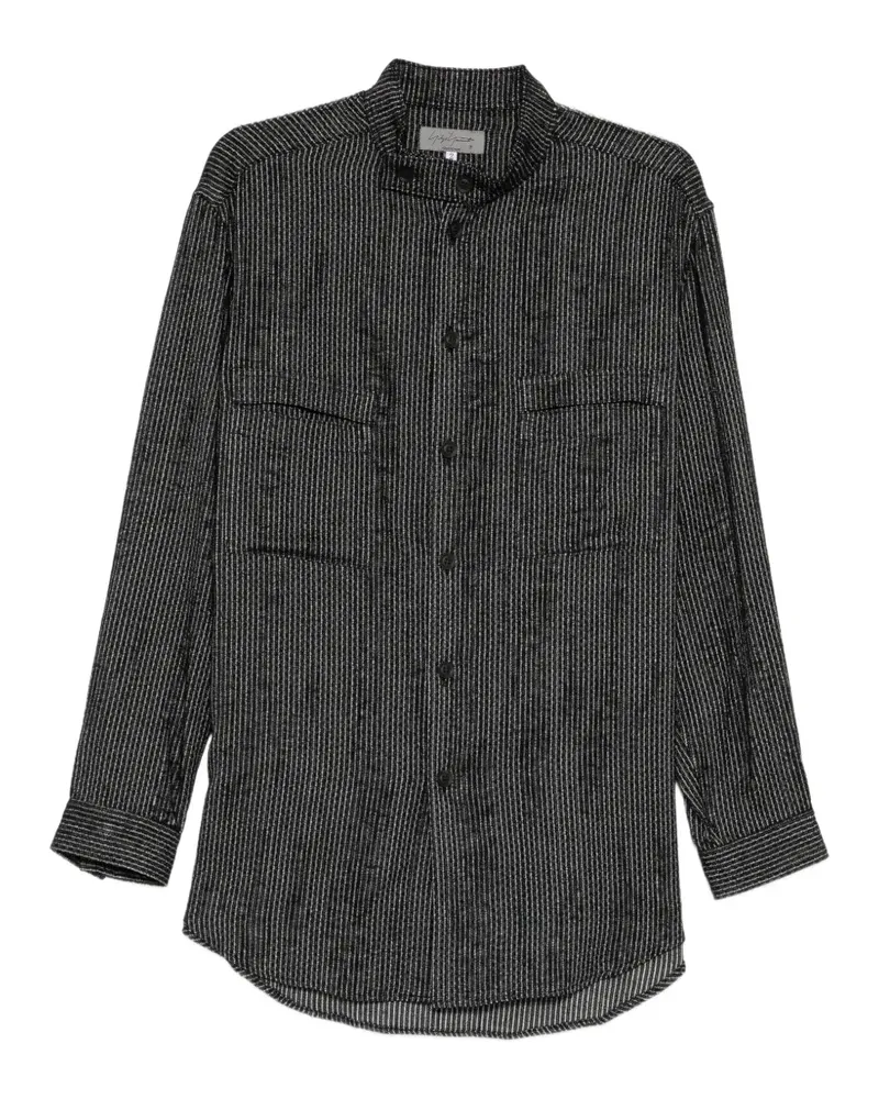 Yohji Yamamoto Meliertes Hemd mit Streifen - Schwarz Schwarz
