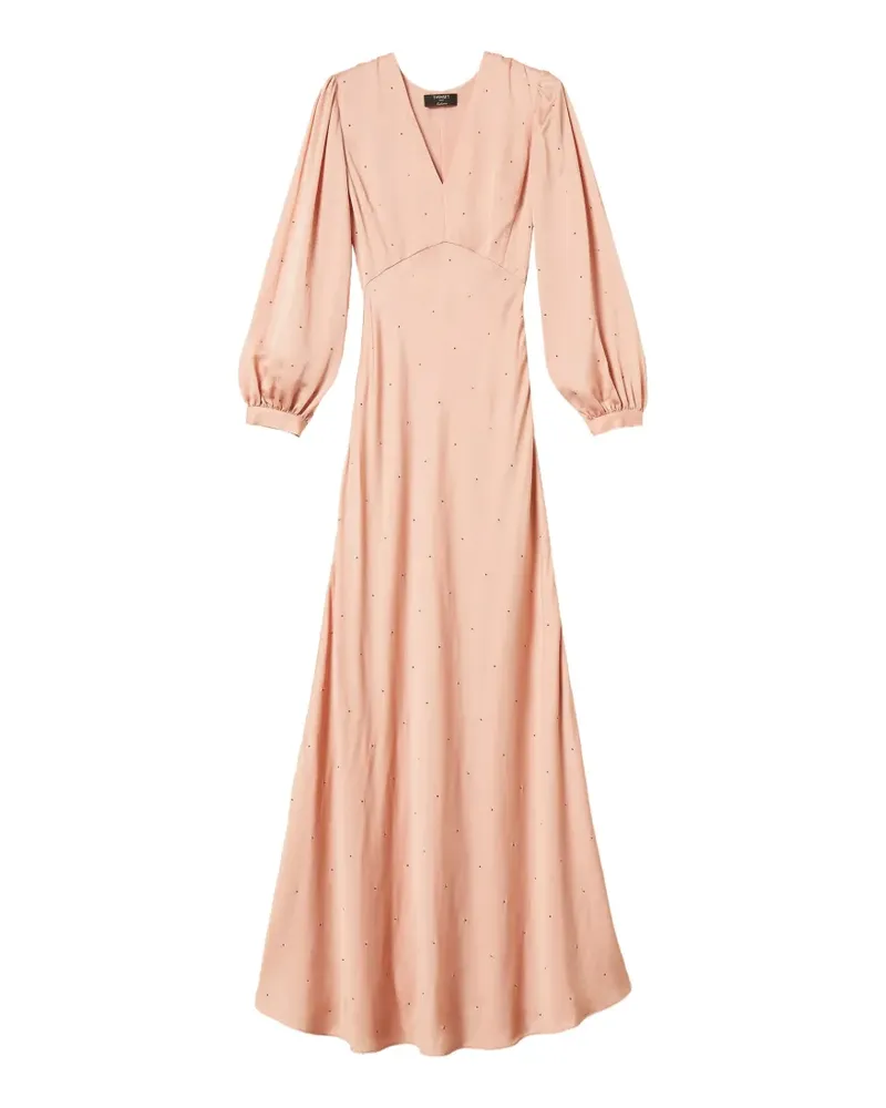 Twin-Set Langes Satinkleid mit Strass - Rosa Rosa