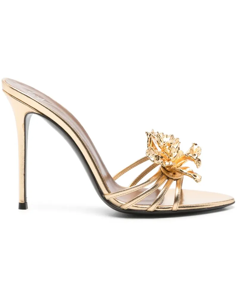 Giuseppe Zanotti Orchid Mules 105mm - Gold Gold