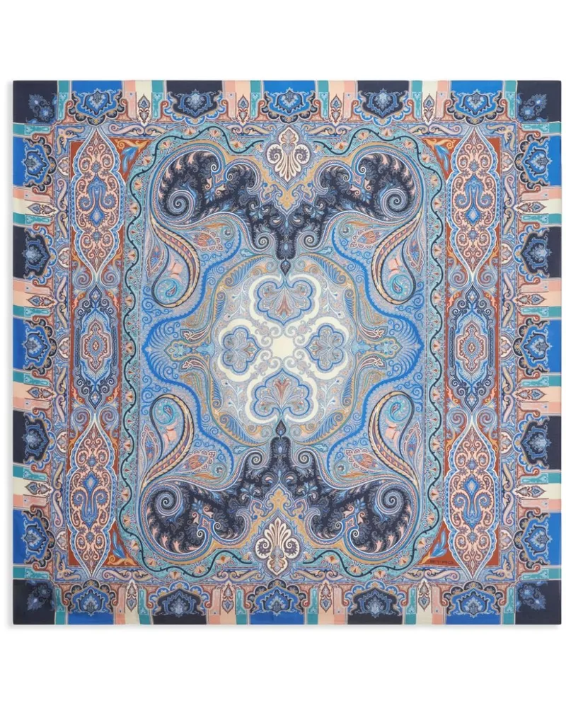 Etro Schal mit Kaschmiranteil - Blau Blau